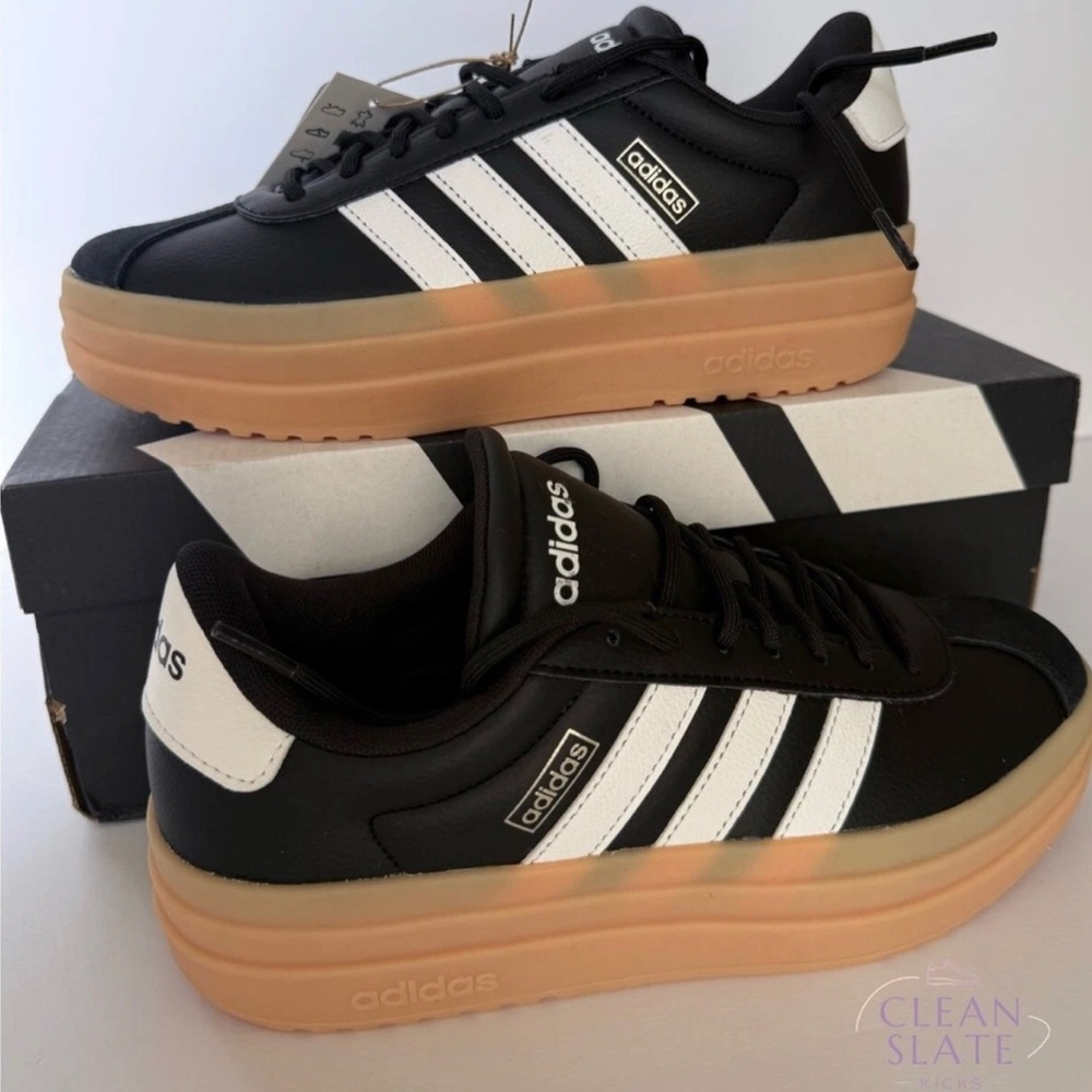 Adidas VL Court Bold Black White Gum Women's Size 7